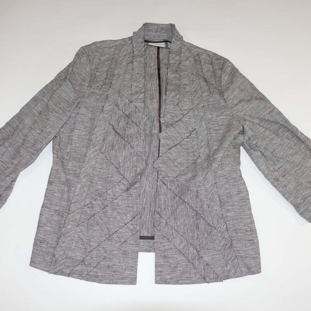 Chico's Women's Buttonless Jacket Size 2 / 12 Gra… - image 1